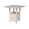 International Concepts Rectangle Dual Drop Leaf Bistro Table, Bar Height, with Storage, Unfinished, 20 W, 38 L, 36 in H T-3638DPG - alternate 1